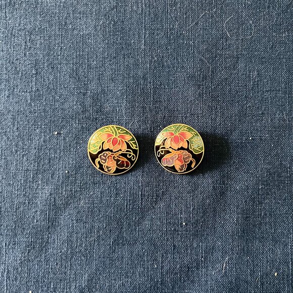 SG Jewelry - Vintage Cliosonne Clip Earrings SG*
